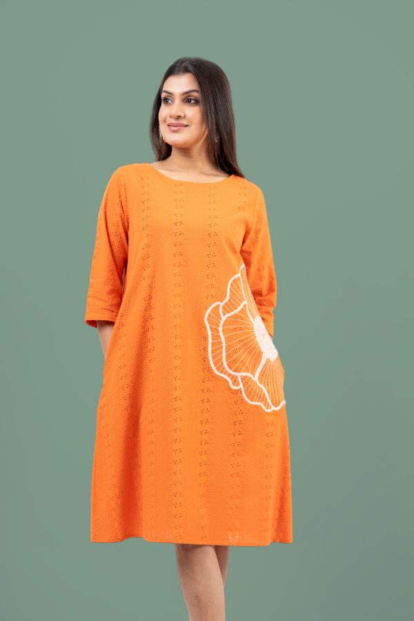 Embroidery Detail Cutlawn Short Tent Dress - Image 3