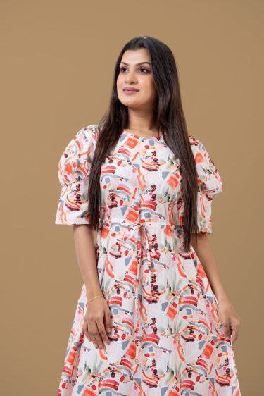 Abstract Printed Maxi Dress