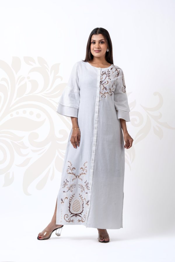 Round Neck Embroidered Maxi Dress - Image 4