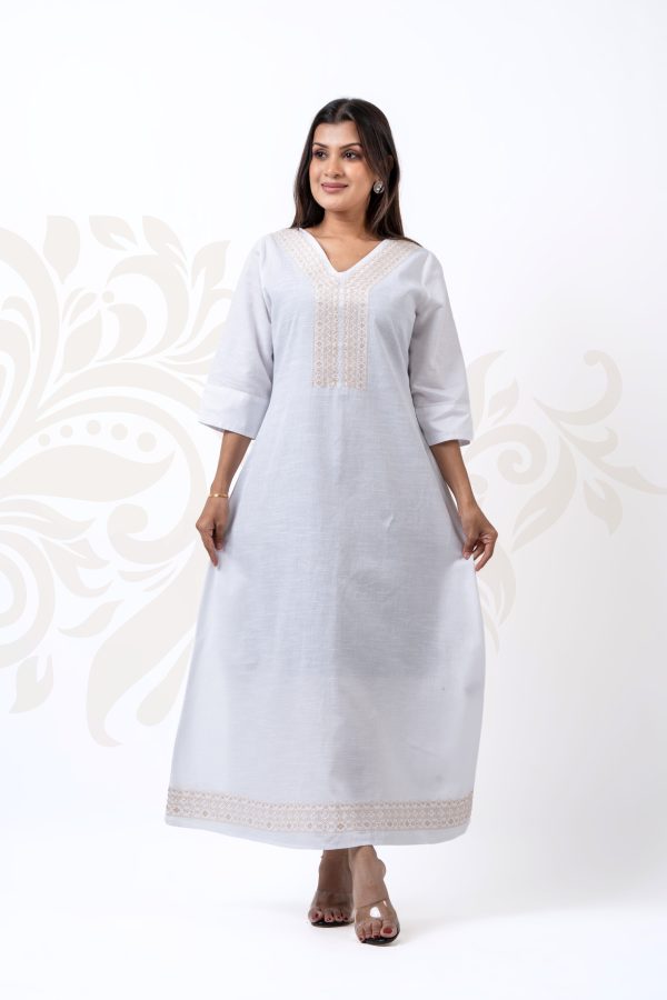 Embroidered V-Necked Maxi Dress - Image 4
