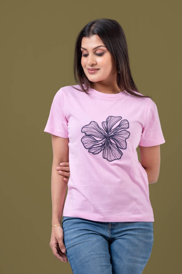 Floral Embroidery Detailed T-Shirt - Image 3