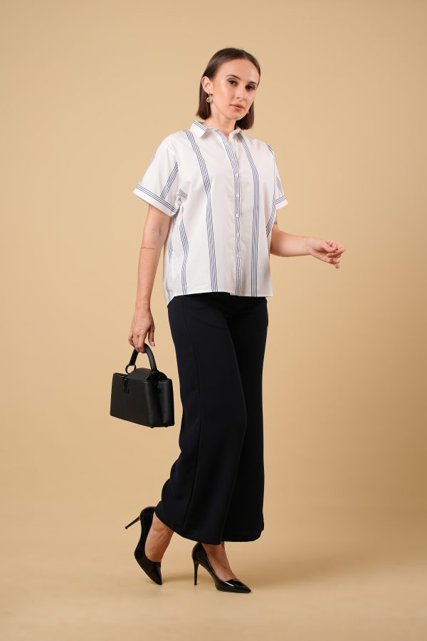 Stripe Patterned Button-Down Blouse - Image 3