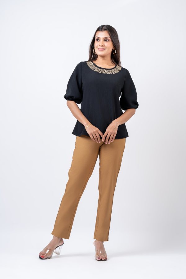 Embroidered Round Neck Blouse - Image 5