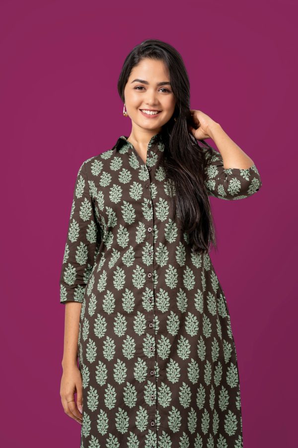 Curved Hem Maxi Shirt Dress - Image 2