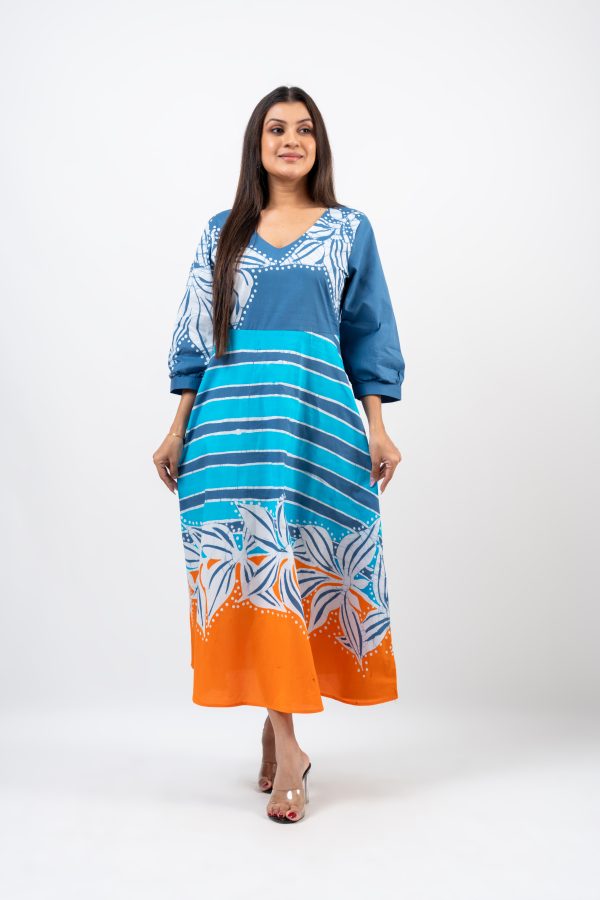 Floral Batik Midi Dress