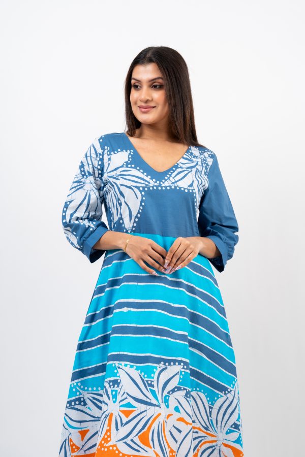 Floral Batik Midi Dress - Image 3