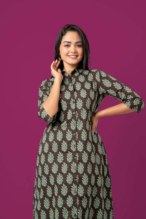 Curved Hem Maxi Shirt Dress