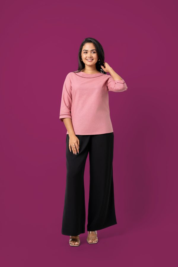 Geometric Embroidery Detailed Blouse - Image 4