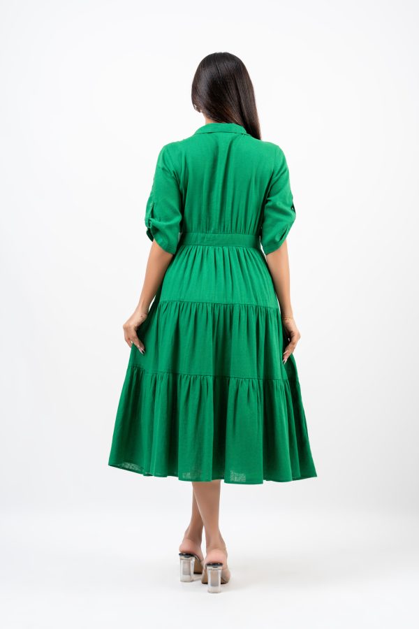 Tiered Crossover Midi dress - Image 4
