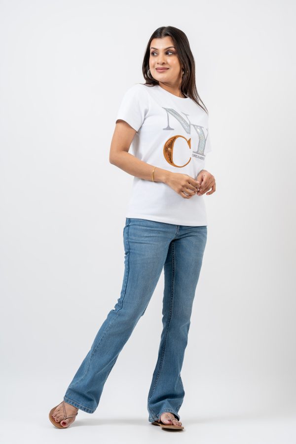 Sequin Letter Design T-shirt - Image 5