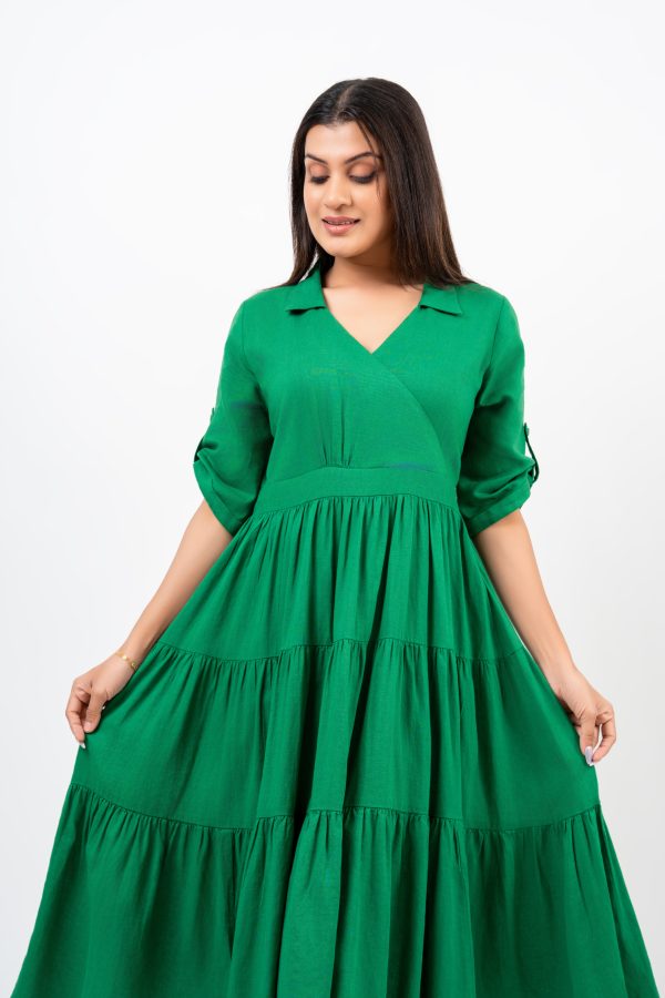 Tiered Crossover Midi dress - Image 3