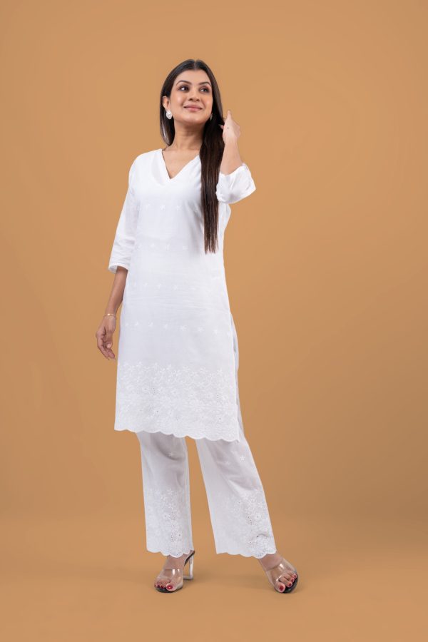 V Neck Kurta and Pants Set - Image 2