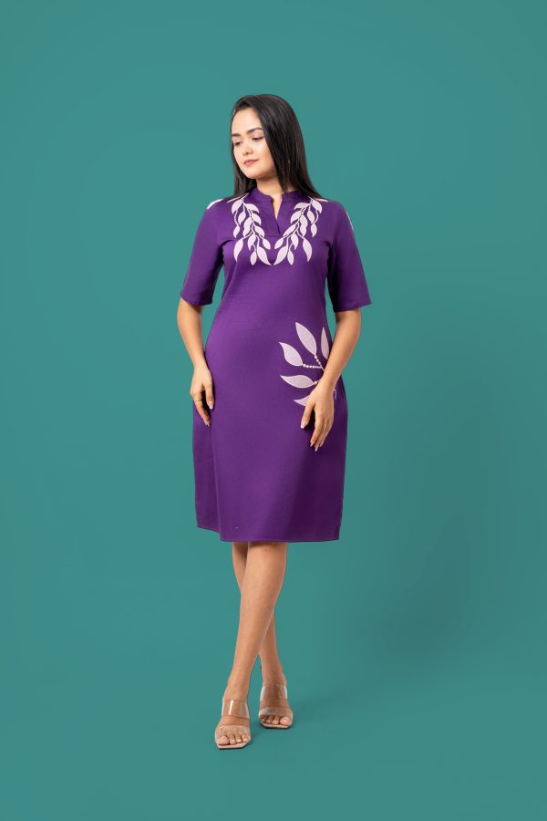 Applique Detailed Short Dress - Image 4