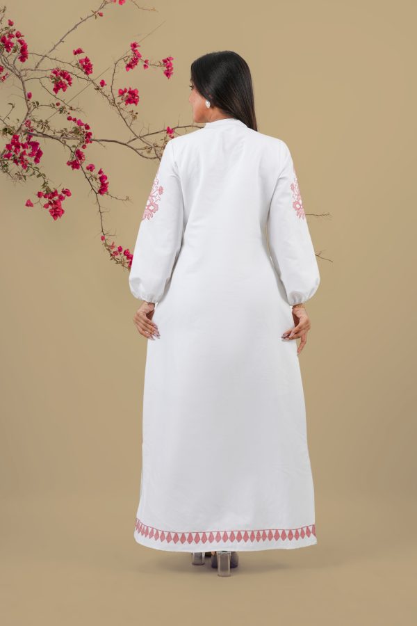 Embroidered Long Puff Sleeve Maxi Dress - Image 5