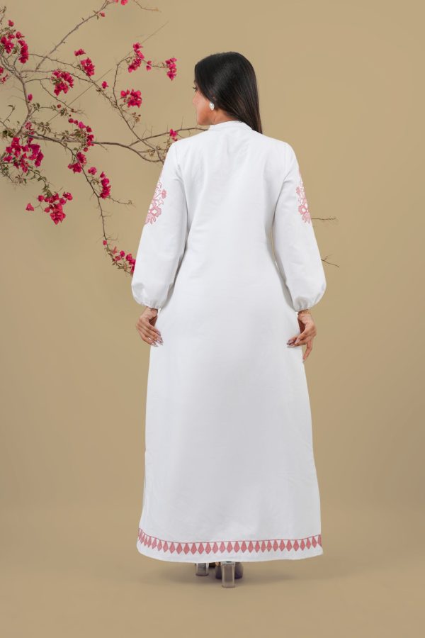 Embroidered Long Puff Sleeve Maxi Dress - Image 5