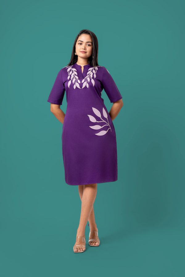 Applique Detailed Short Dress - Image 3