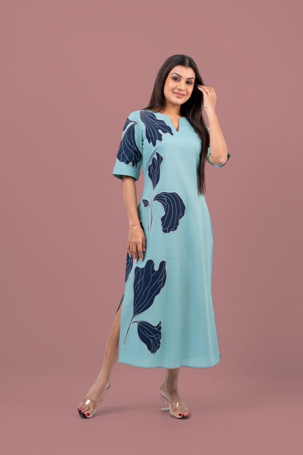 Floral Applique Detail Midi Dress - Image 3