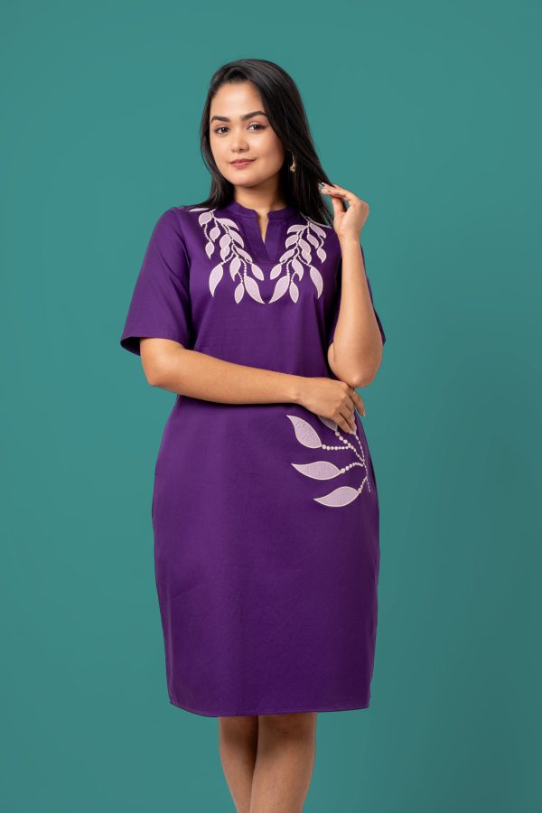 Applique Detailed Short Dress - Image 2
