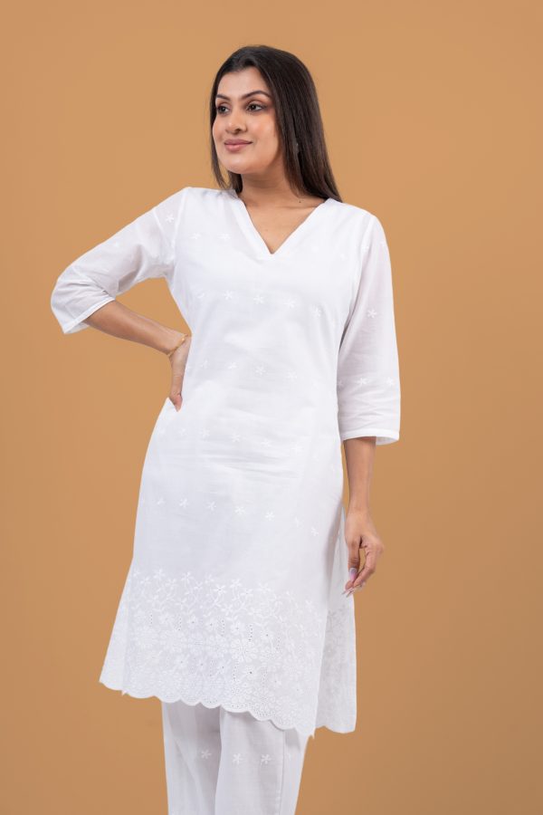 V Neck Kurta and Pants Set - Image 4
