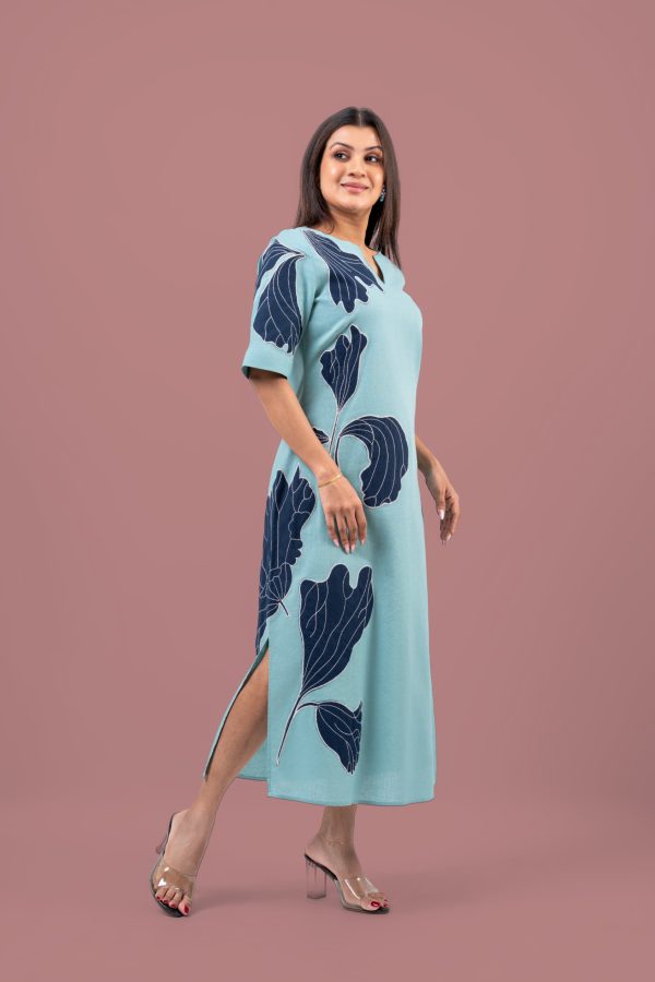 Floral Applique Detail Midi Dress - Image 4