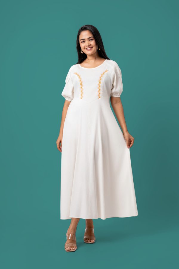Embroidered Princess Line Maxi Dress - Image 3