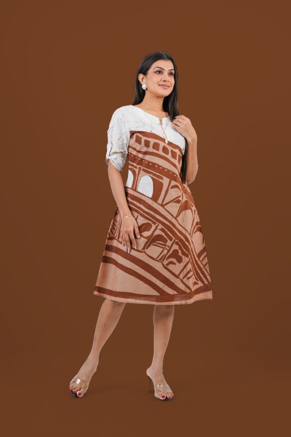 Structure Patterned Batik Short Dress - Image 3