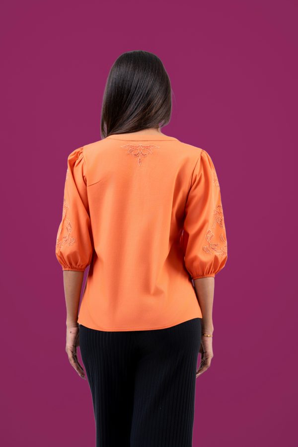 Embroidery Detailed Puff Sleeve Blouse - Image 4