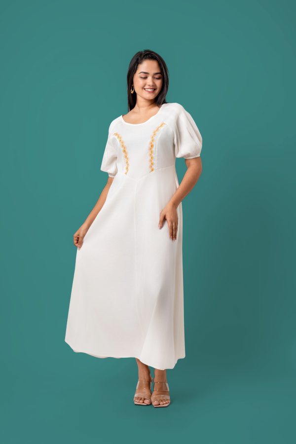 Embroidered Princess Line Maxi Dress - Image 4