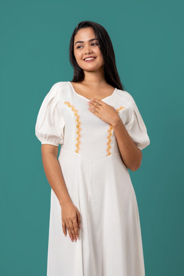 Embroidered Princess Line Maxi Dress - Image 2