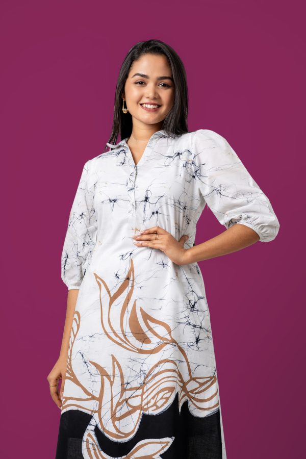 Abstract Patterned Batik Midi Dress