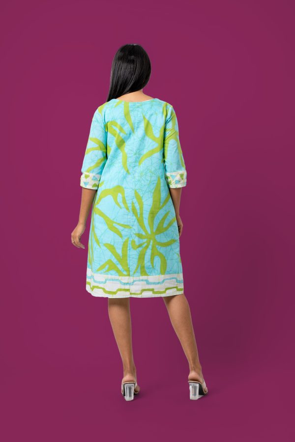 Abstract Patterned Batik Short Dress - Image 6