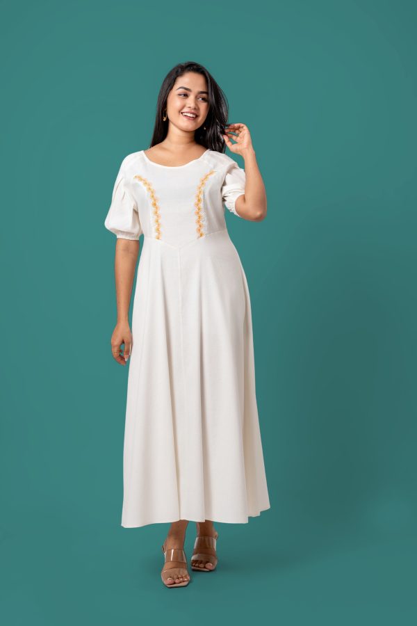 Embroidered Princess Line Maxi Dress - Image 5