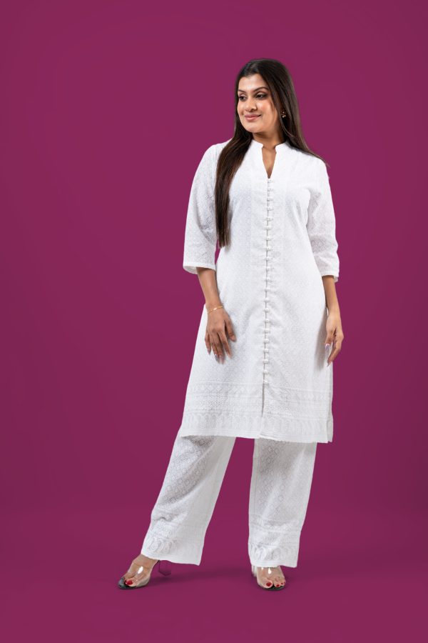 Pearl Button-down detail Kurta and Pants set - Image 3