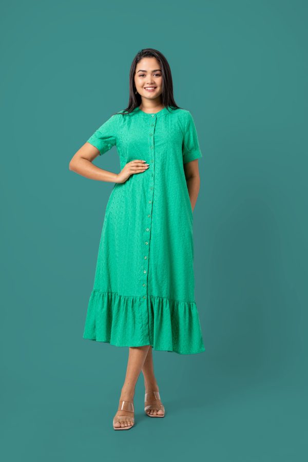 Button Down Tier Midi Dress - Image 5