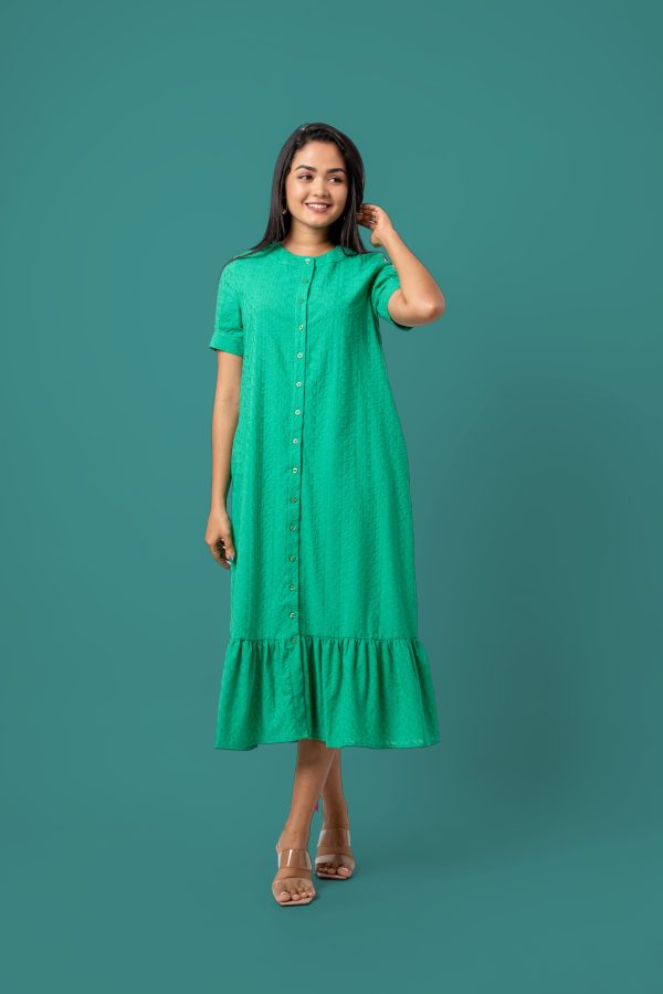 Button Down Tier Midi Dress - Image 3