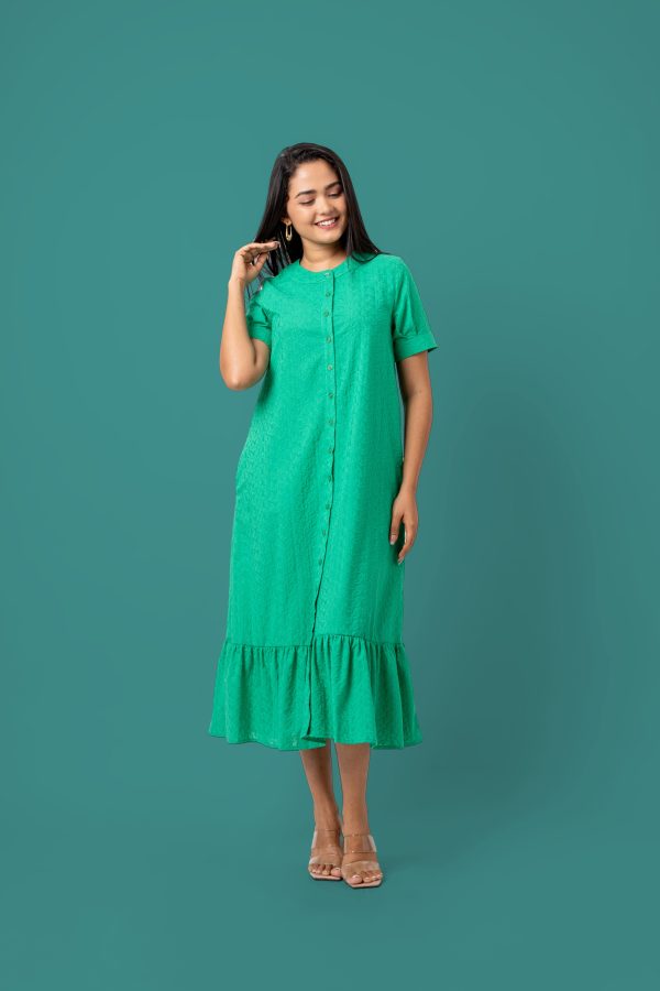 Button Down Tier Midi Dress - Image 4