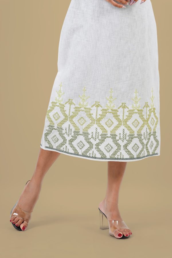 Cross Embroidery Hem Detail Midi Dress - Image 5