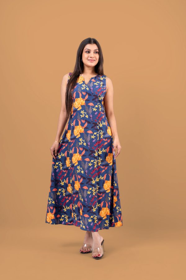 Floral Patterned Sleeveless Midi Dress - Image 5