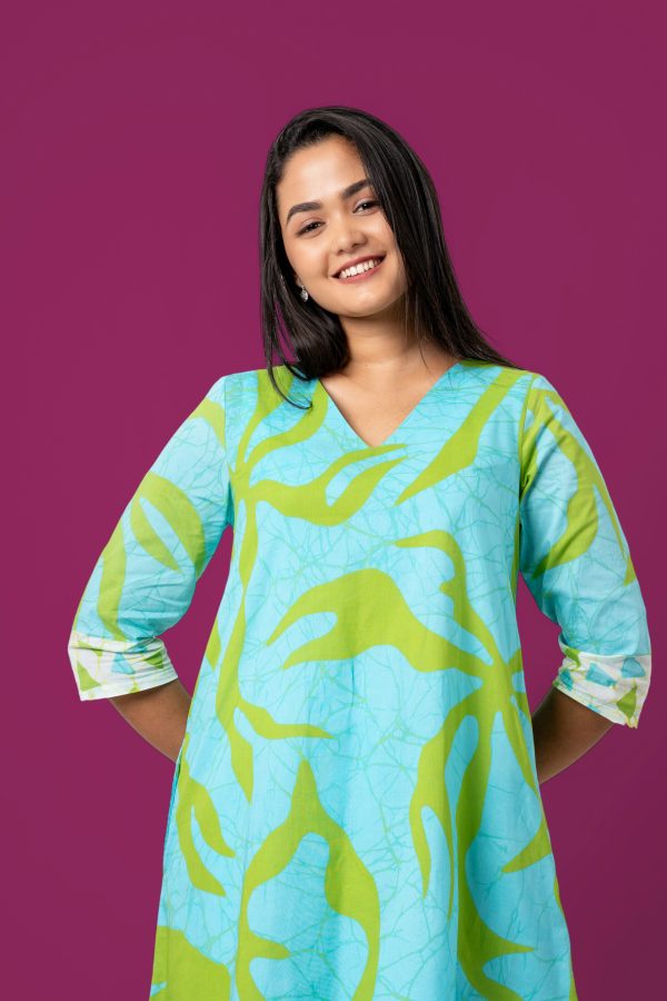 Abstract Patterned Batik Short Dress