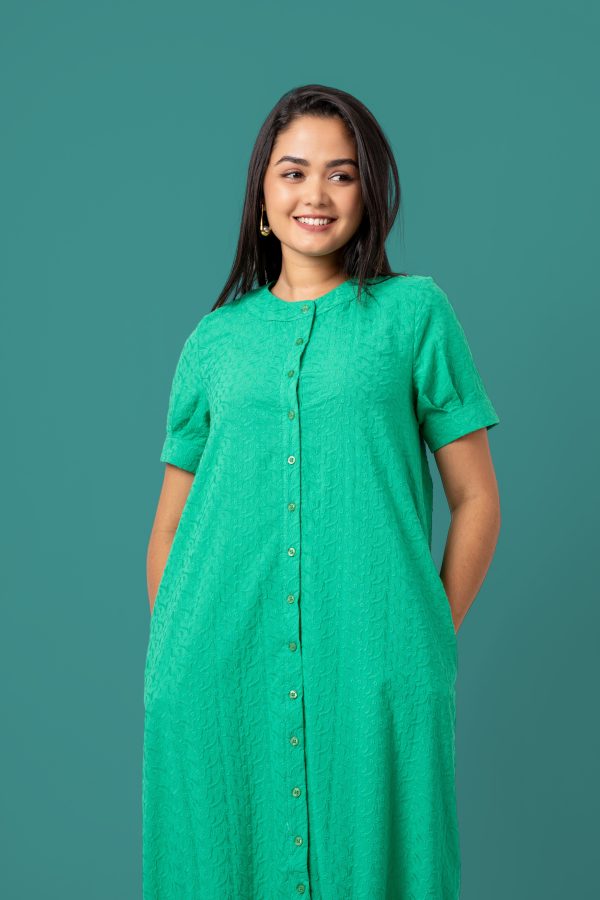 Button Down Tier Midi Dress
