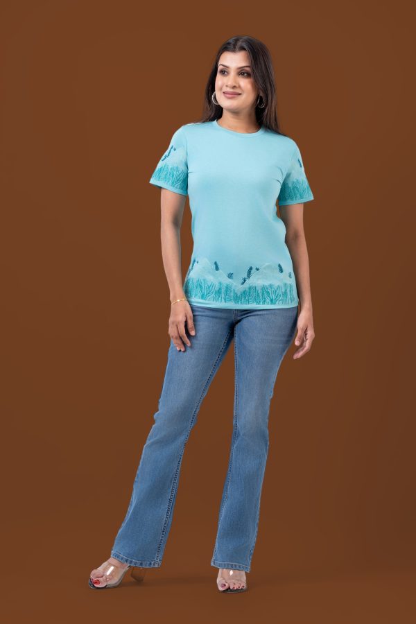 Scenery Embroidered T-Shirt - Image 4