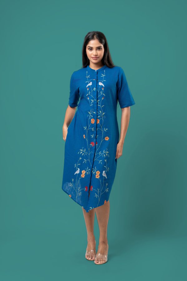 Floral Embroidered Short Shirt Dress - Image 3