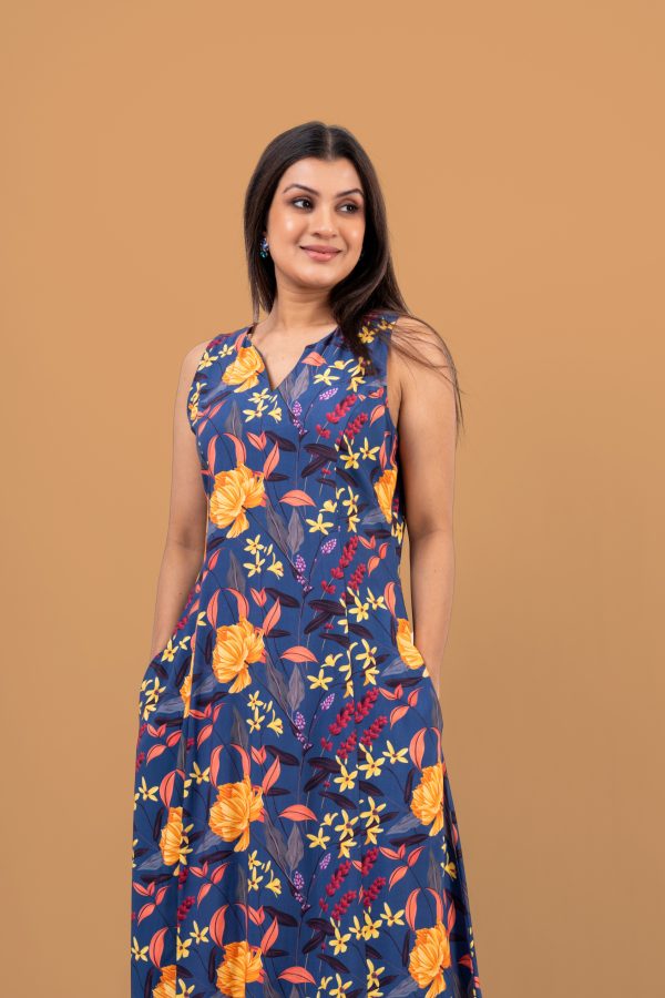 Floral Patterned Sleeveless Midi Dress - Image 2