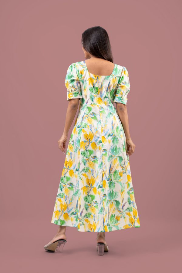 Floral Patterned Square Neck Maxi Dress - Image 5