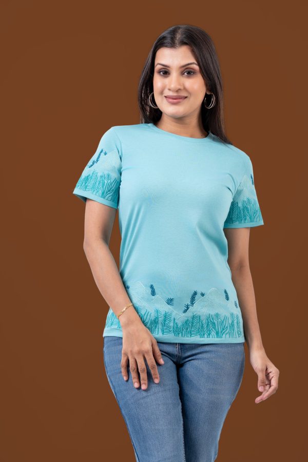 Scenery Embroidered T-Shirt - Image 2