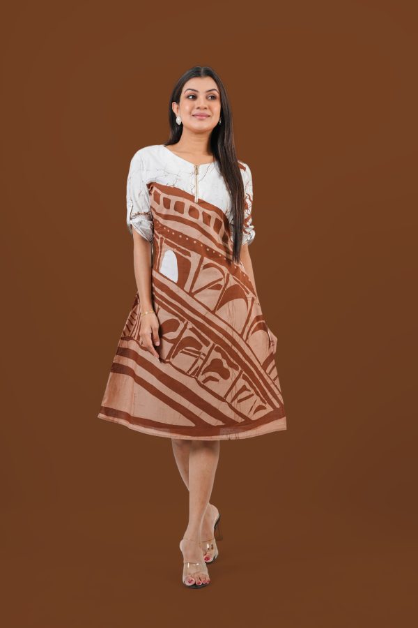 Structure Patterned Batik Short Dress - Image 4