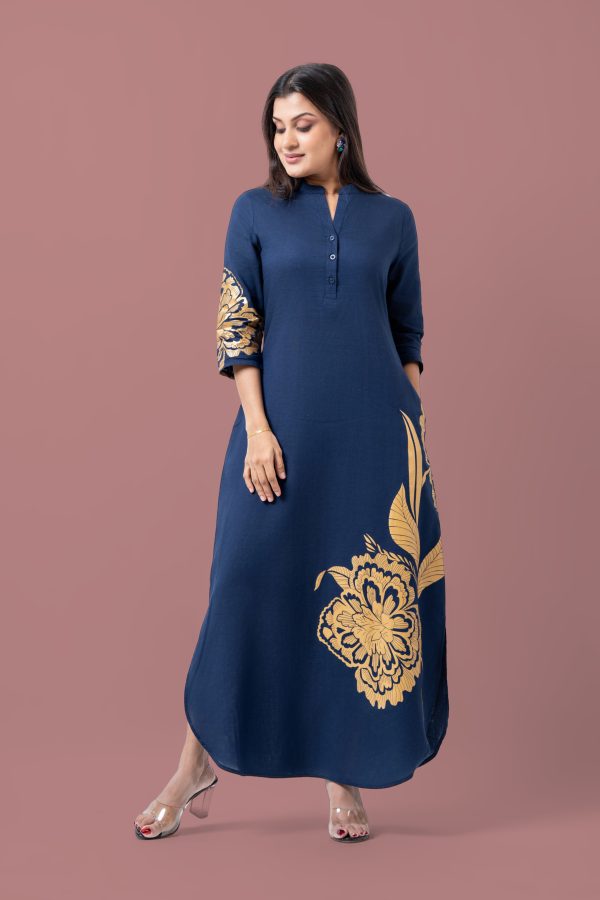 Floral Printed Curve Hem Maxi Dress - Image 2