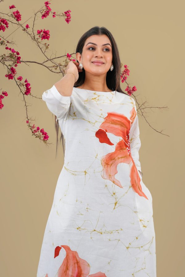 Floral Detail Batik Midi Dress - Image 2