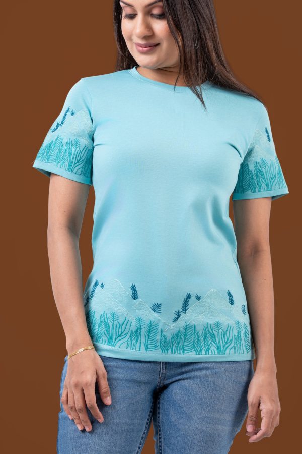 Scenery Embroidered T-Shirt - Image 3