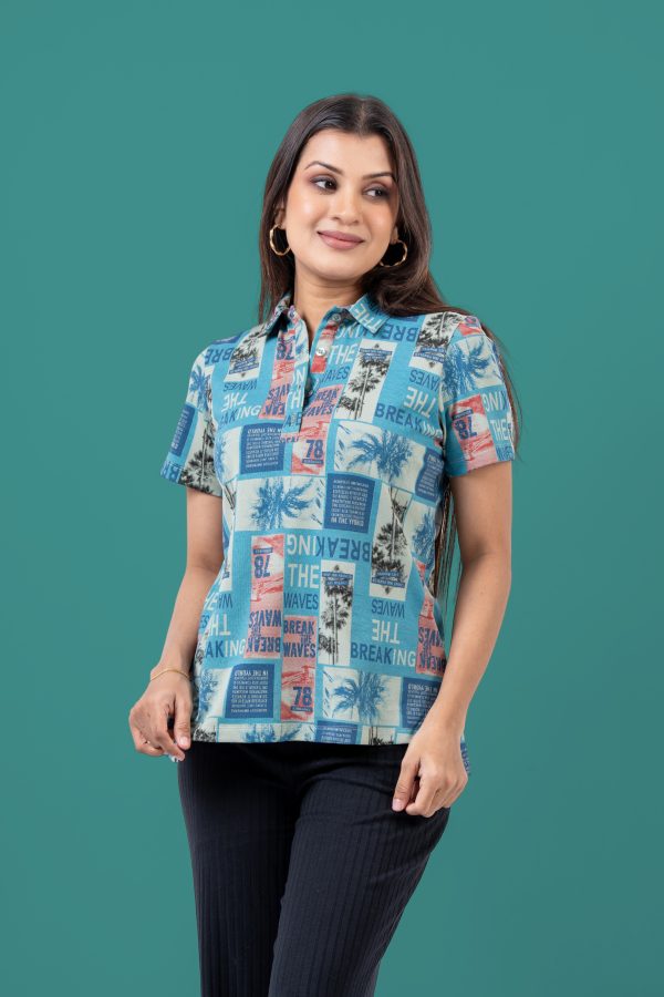 Patterned Polo T-Shirt - Image 2